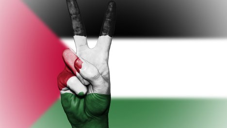 Das Foto zeigt die palästinensische Flagge.