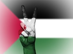 Das Foto zeigt die palästinensische Flagge.