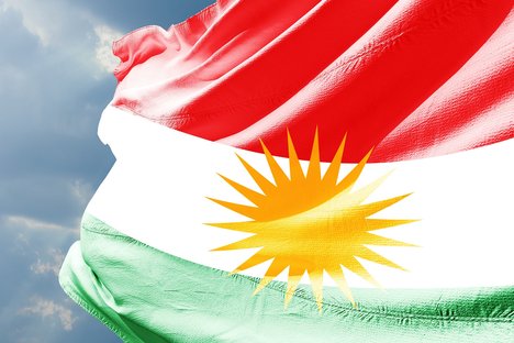 Das Foto zu einem Demoaufruf der Linken NRW zeigt die Flagge Kurdistans.